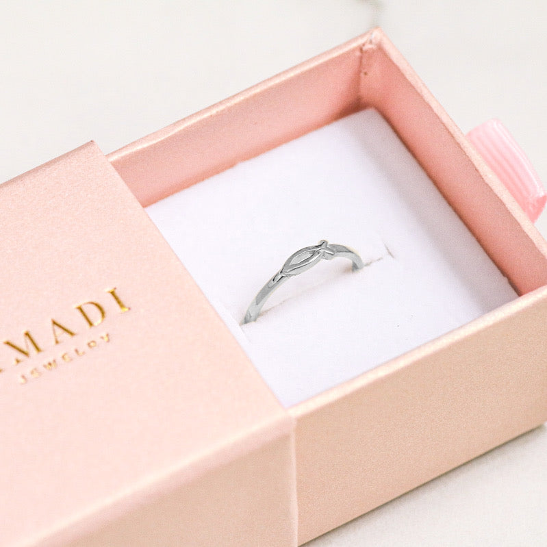 Ichthys Grace Ring- Sterling Silver (Made to Order Ships in 2-3 weeks)