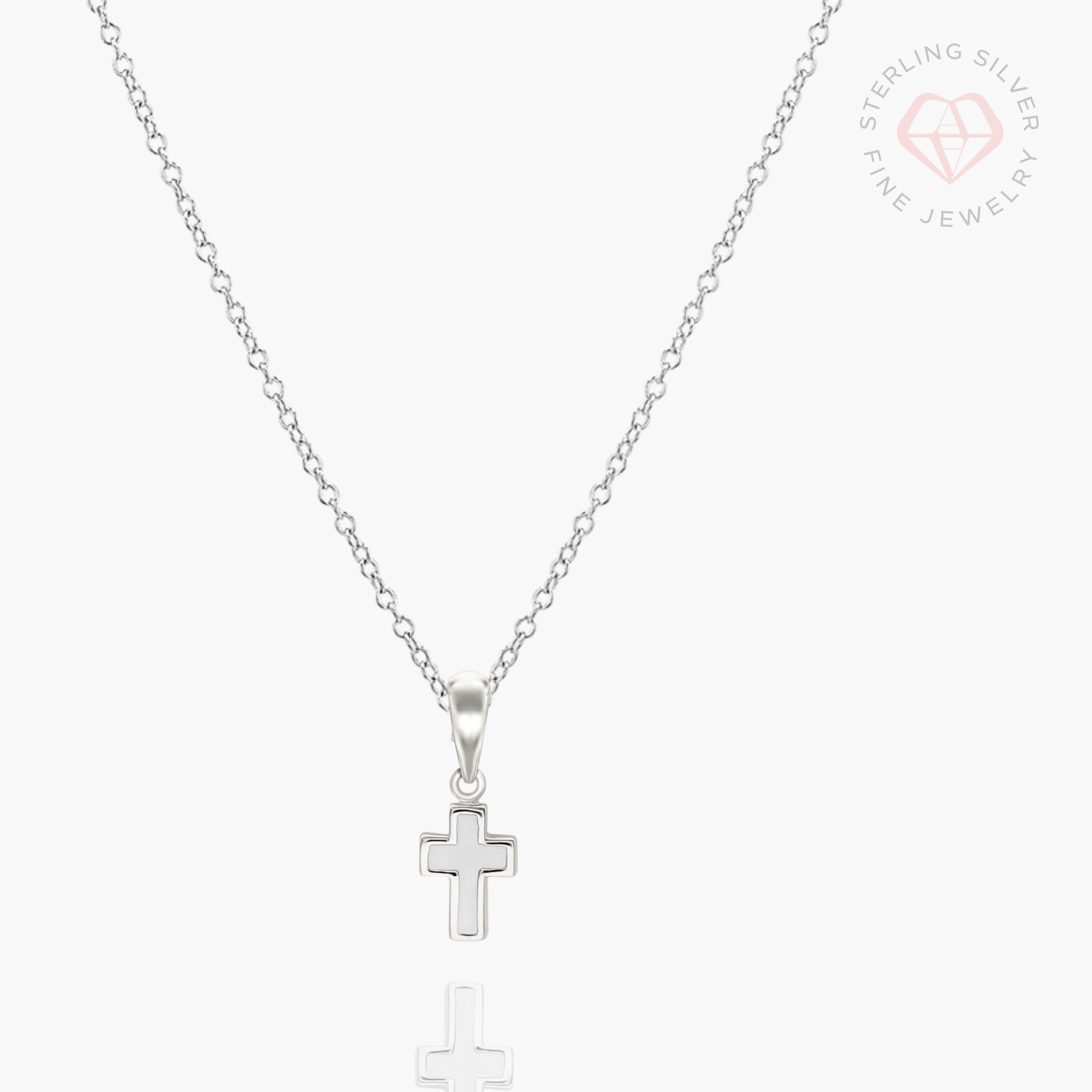 Pure Grace Cross Necklace- Gold Vermeil & Sterling Silver