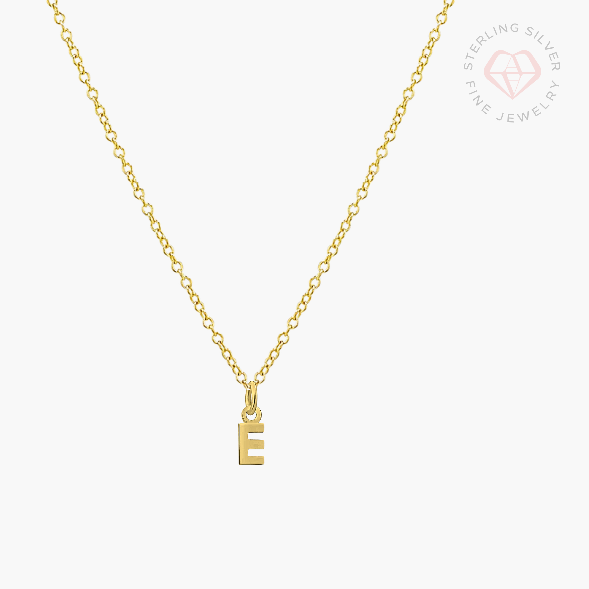 Mini Initial Necklace- Gold Vermeil & Sterling Silver