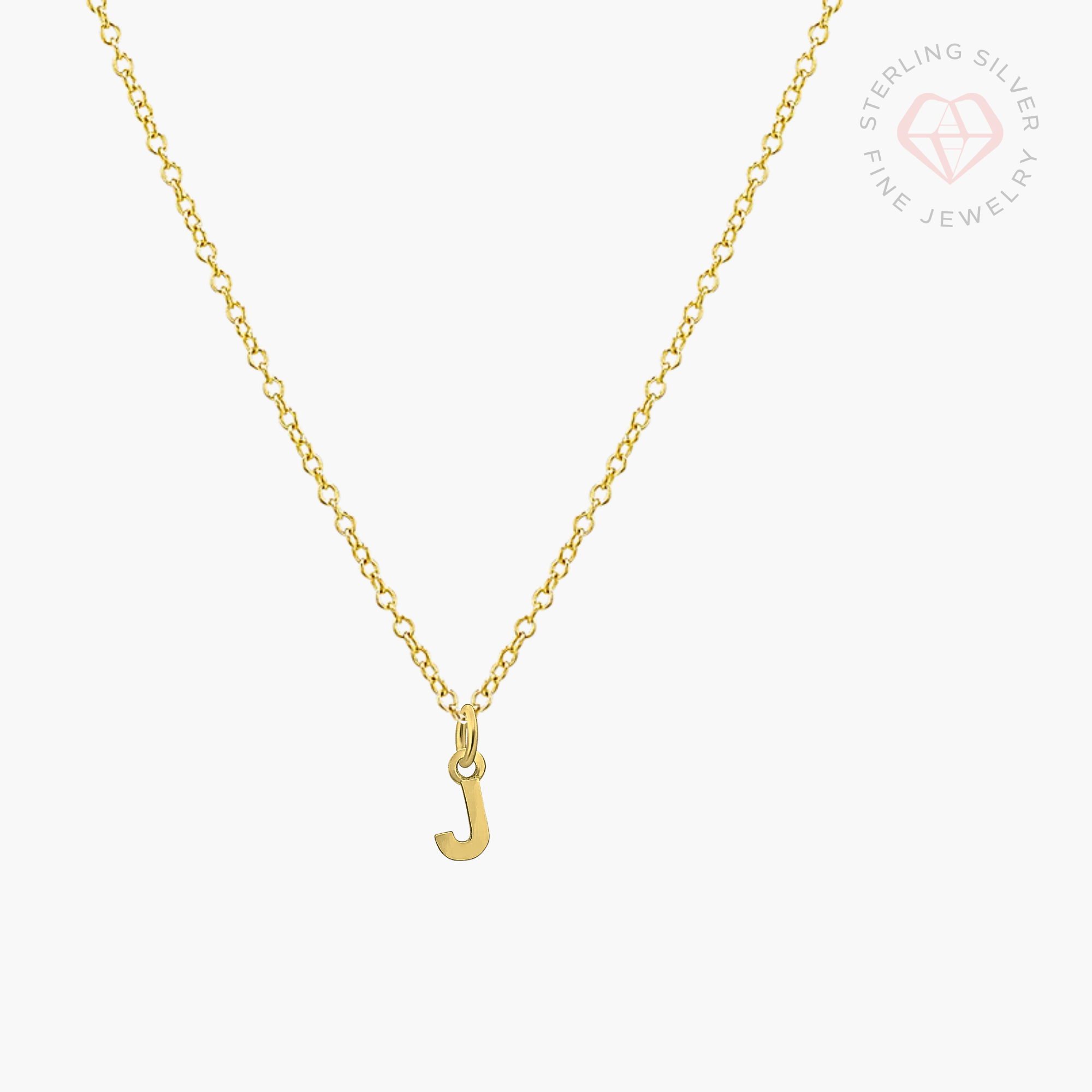Mini Initial Necklace- Gold Vermeil & Sterling Silver