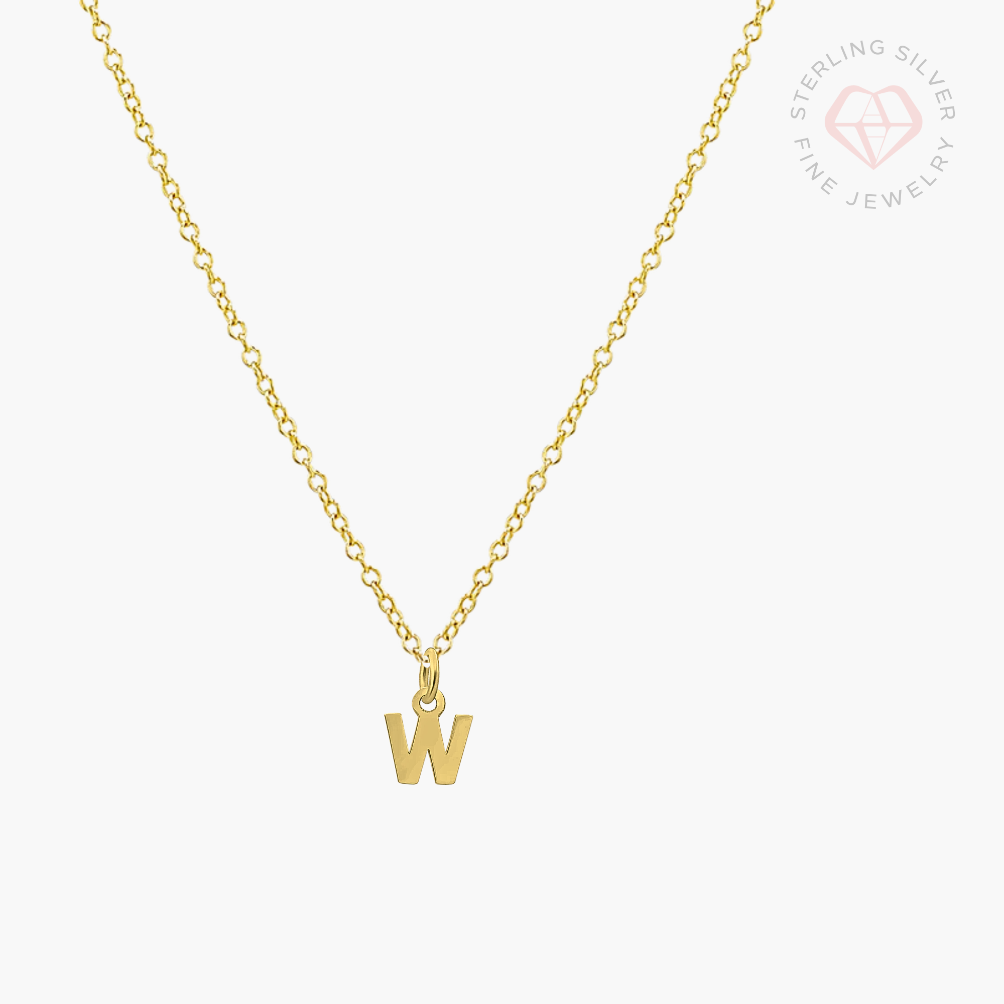 Mini Initial Necklace- Gold Vermeil & Sterling Silver