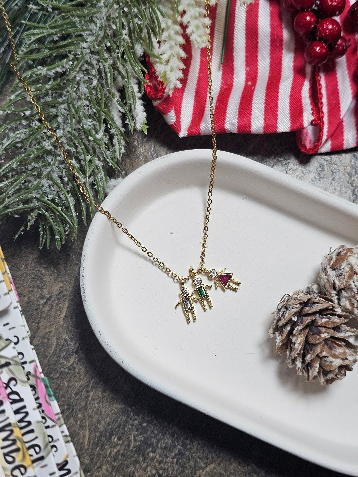 90s Baby Birthstone Family Necklace