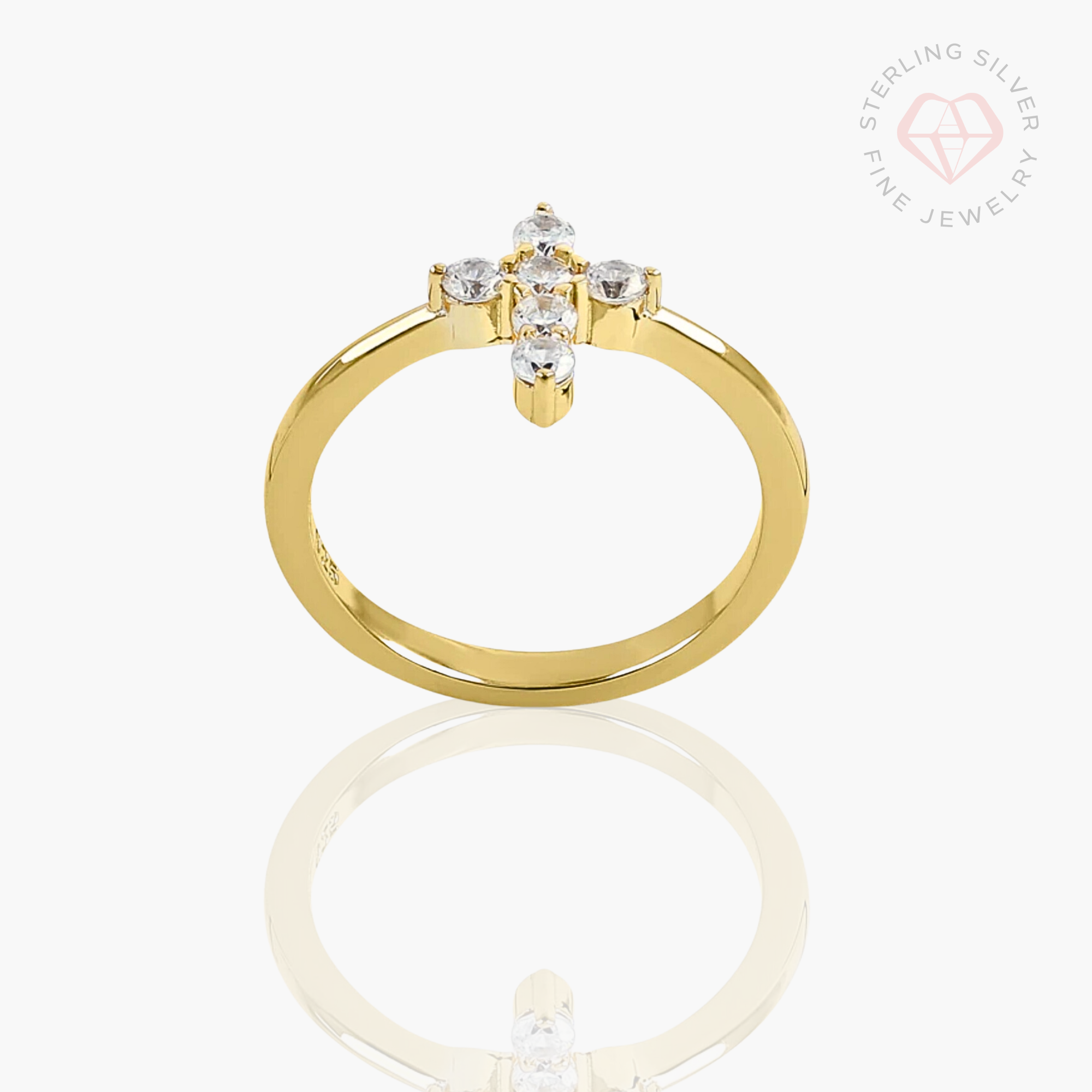 Calvary Cross Ring- Gold Vermeil & Sterling Silver