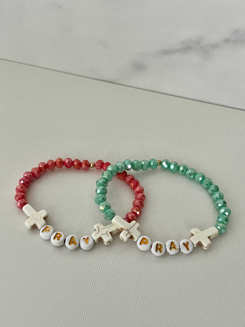 PRAY Mint Faceted Beaded Bracelet | Beautiful Faith-Inspired Jewelry
