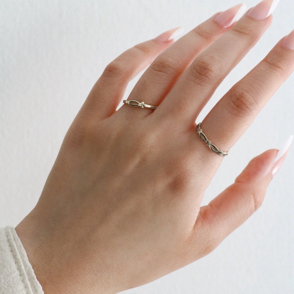 Ichthys Grace Ring- Sterling Silver (Made to Order Ships in 2-3 weeks)