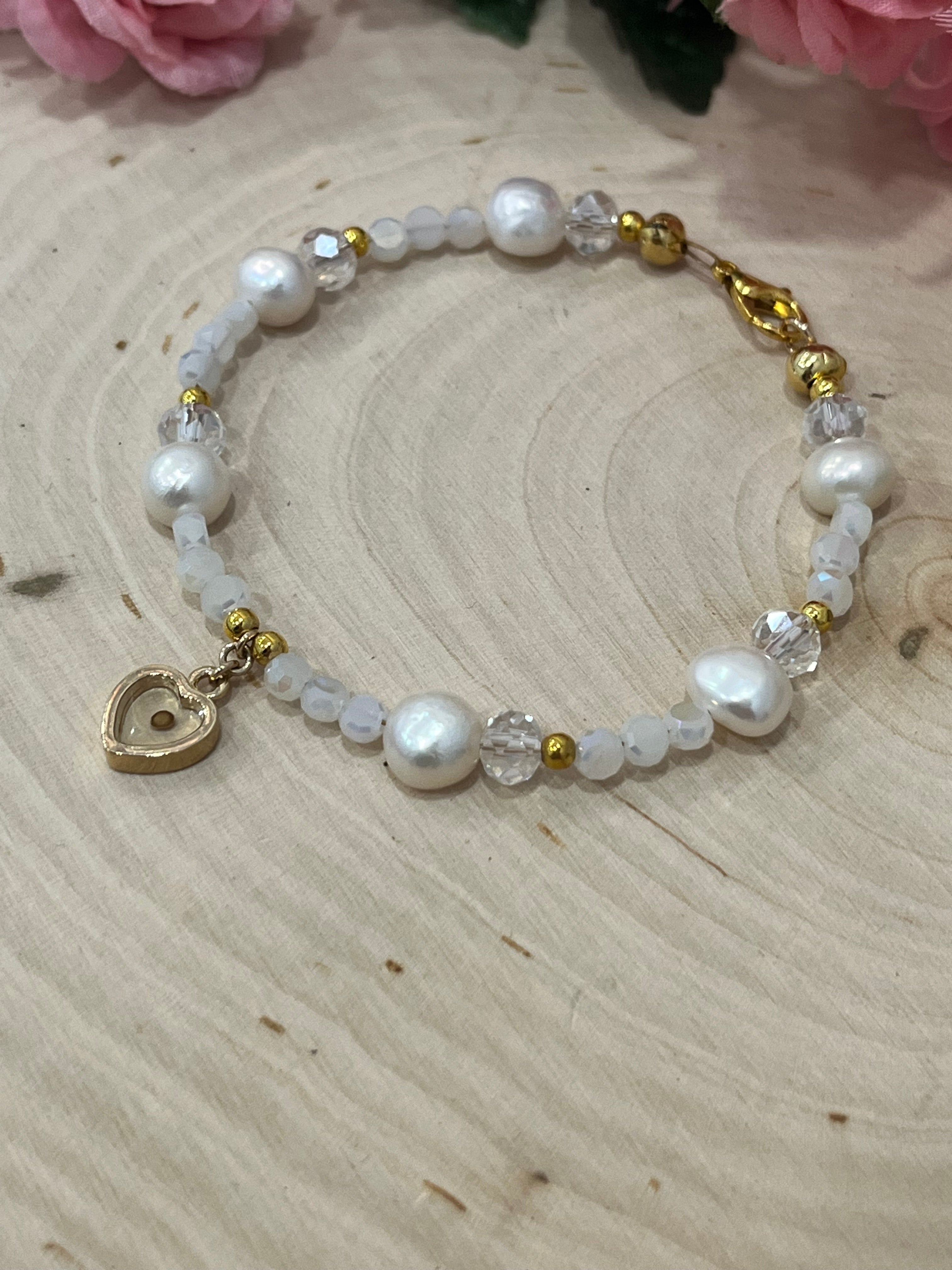 Mustard Seed Freshwater Pearl Bead Bracelet Christian Jewelry