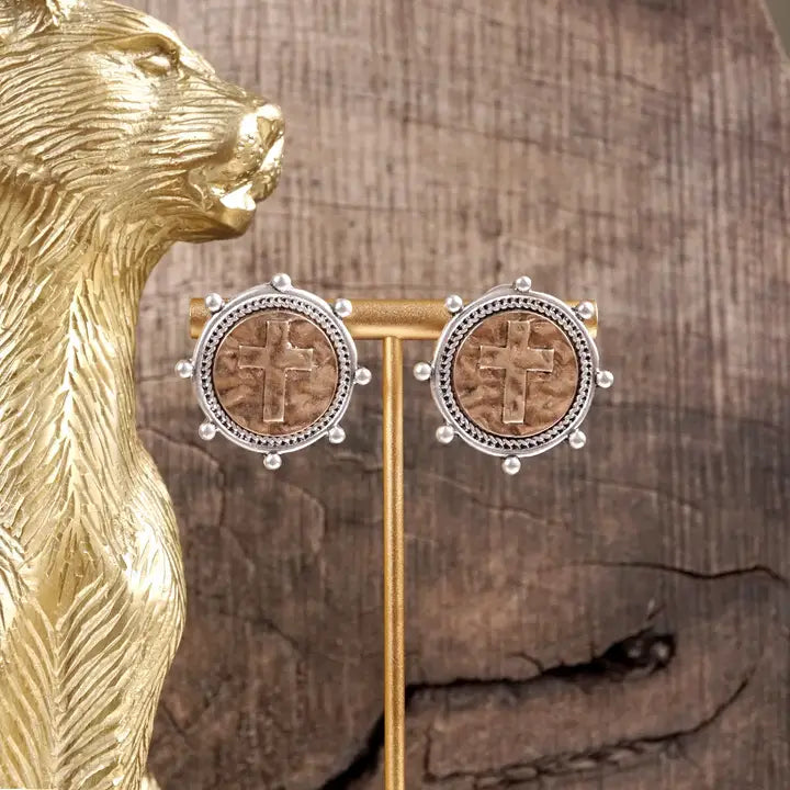 Bearing His Image Chunky Coin Stud Earrings