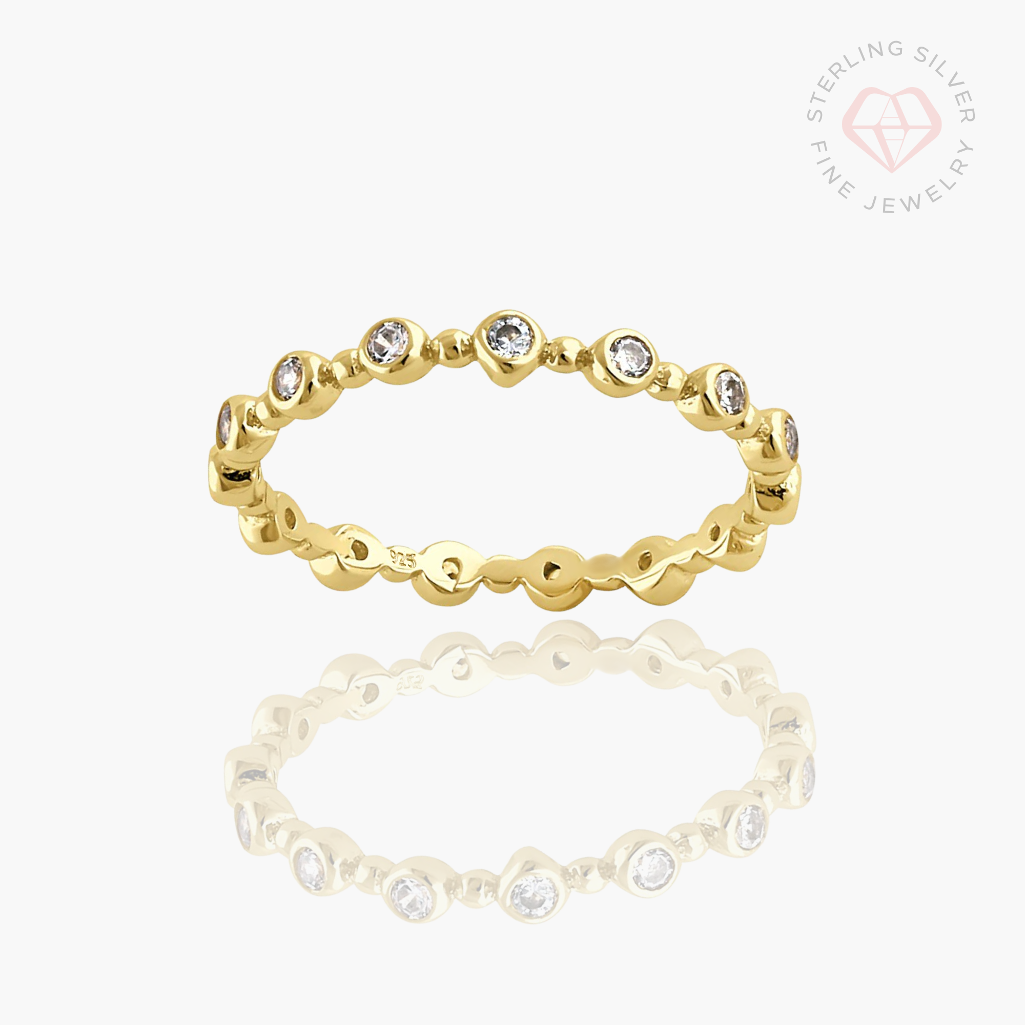 Jericho Circle Ring- Gold Vermeil, Sterling Silver & Rose Gold