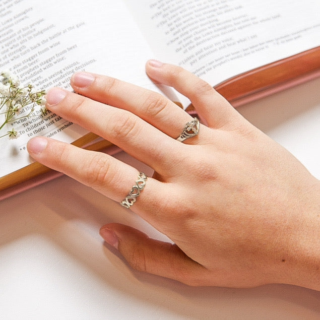 Joyful Hearts Ring- Sterling Silver (Made to Order Ships in 2-3 weeks)