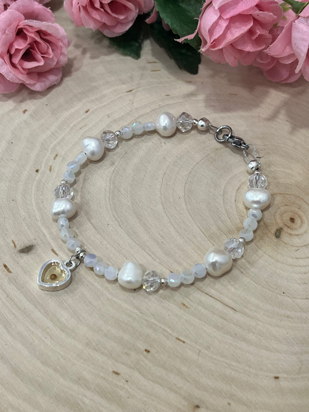 Mustard Seed Freshwater Pearl Bead Bracelet Christian Jewelry