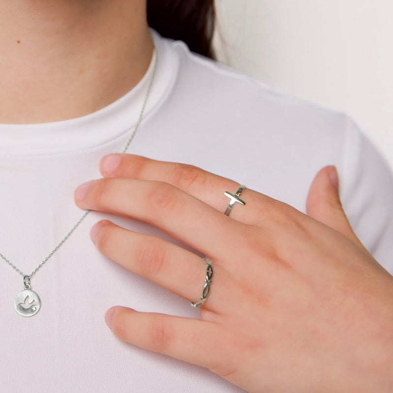 Ichthys All Around Ring- Sterling Silver (Made to Order Ships in 2-3 weeks)
