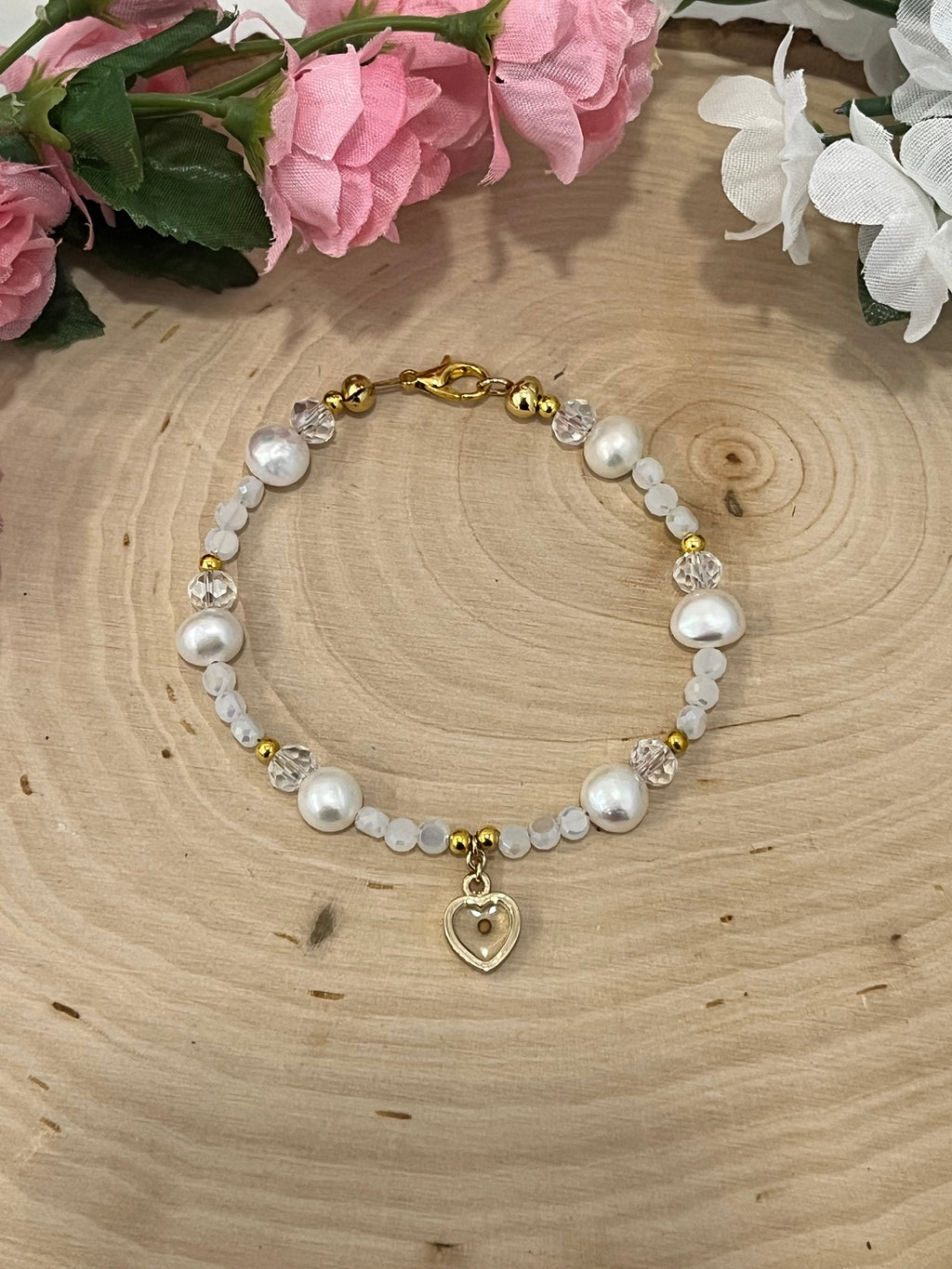 Mustard Seed Freshwater Pearl Bead Bracelet Christian Jewelry