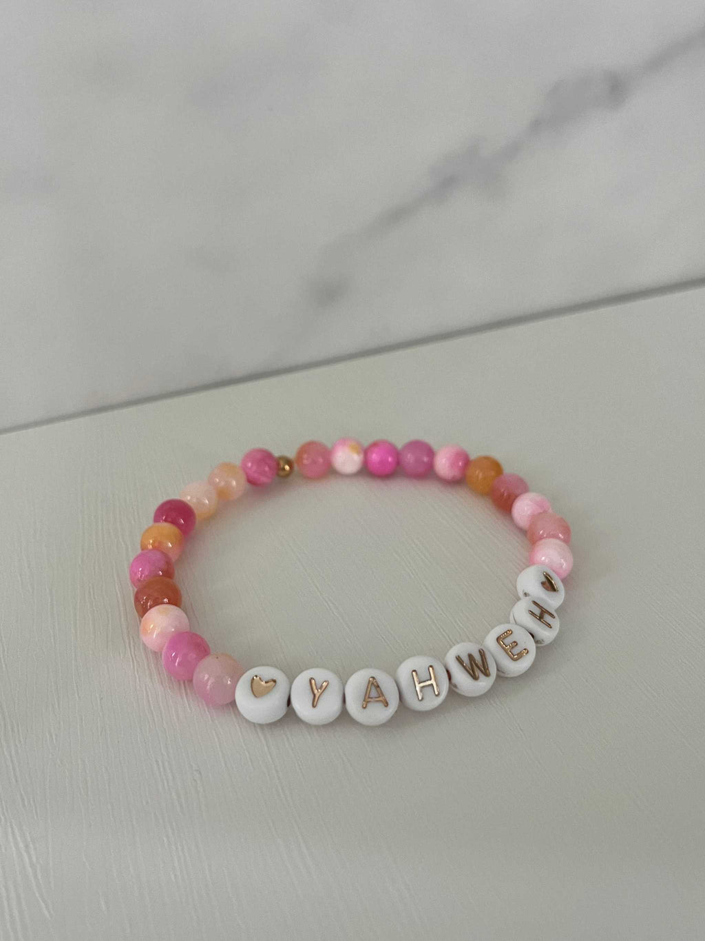YAHWEH Pink Purple Marble Bracelet | Beautiful Faith-Inspired Jewelry