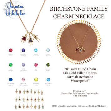 90s Baby Birthstone Family Necklace