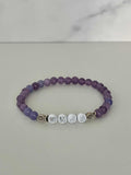 WWJD Bead Bracelet - Multi-Color Natural Stone Faith Jewelry