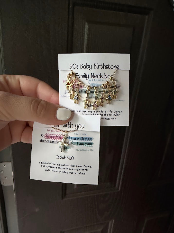 90s Baby Birthstone Family Necklace