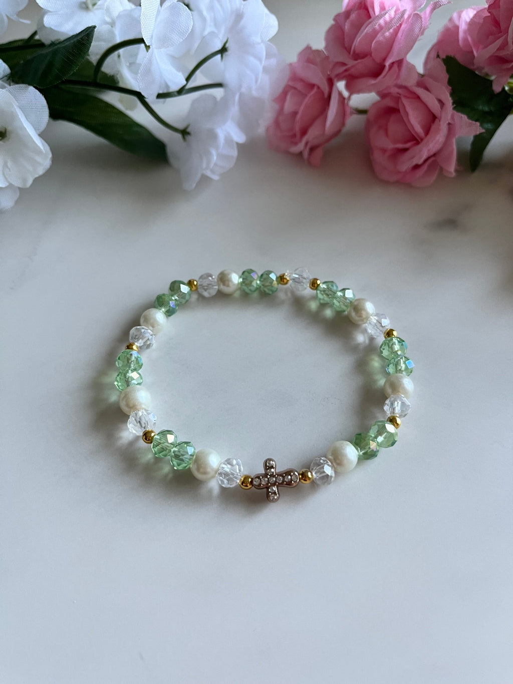 Pearl Cross Bracelet Collection Christian Jewelry