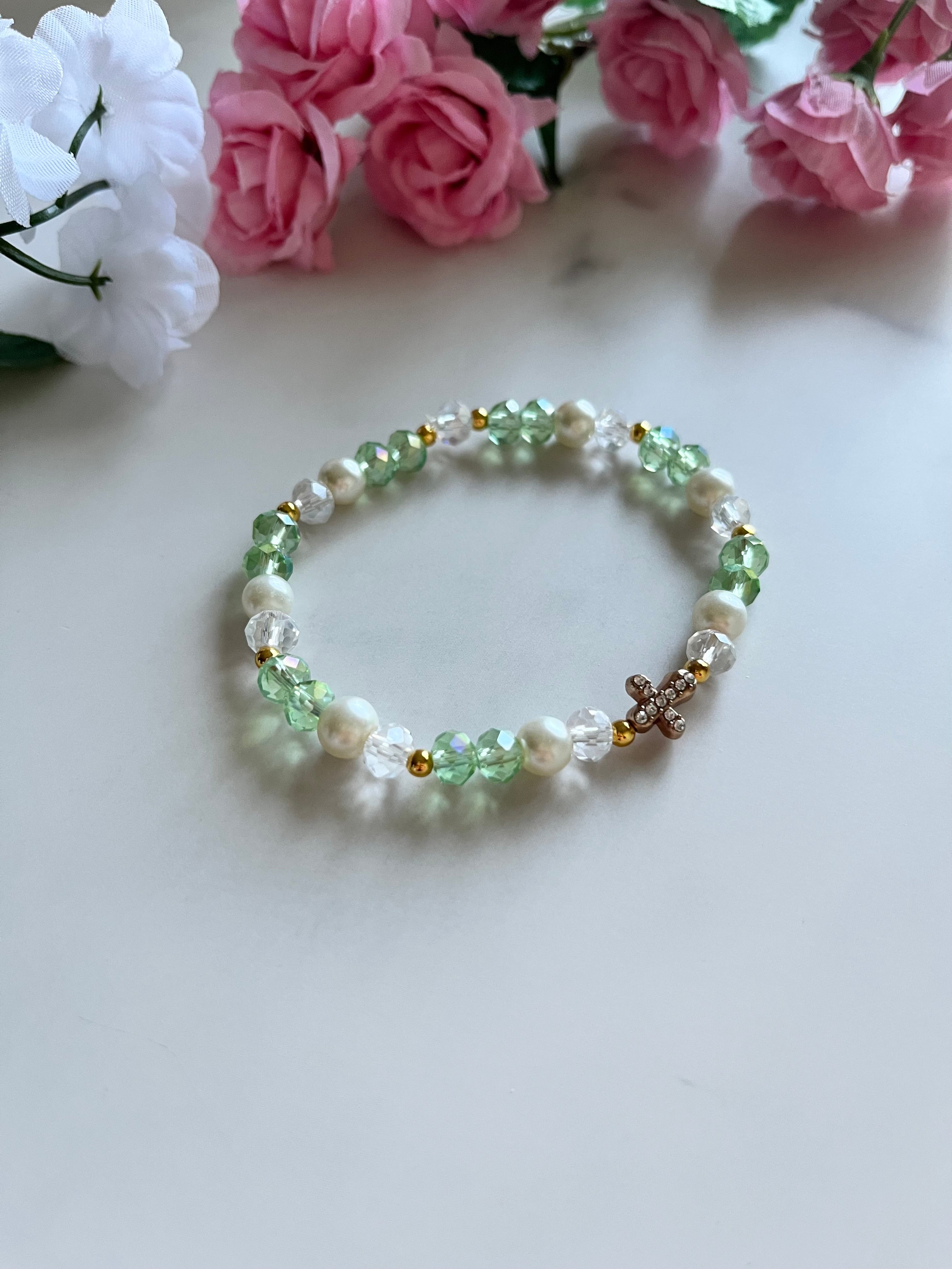 Pearl Cross Bracelet Collection Christian Jewelry