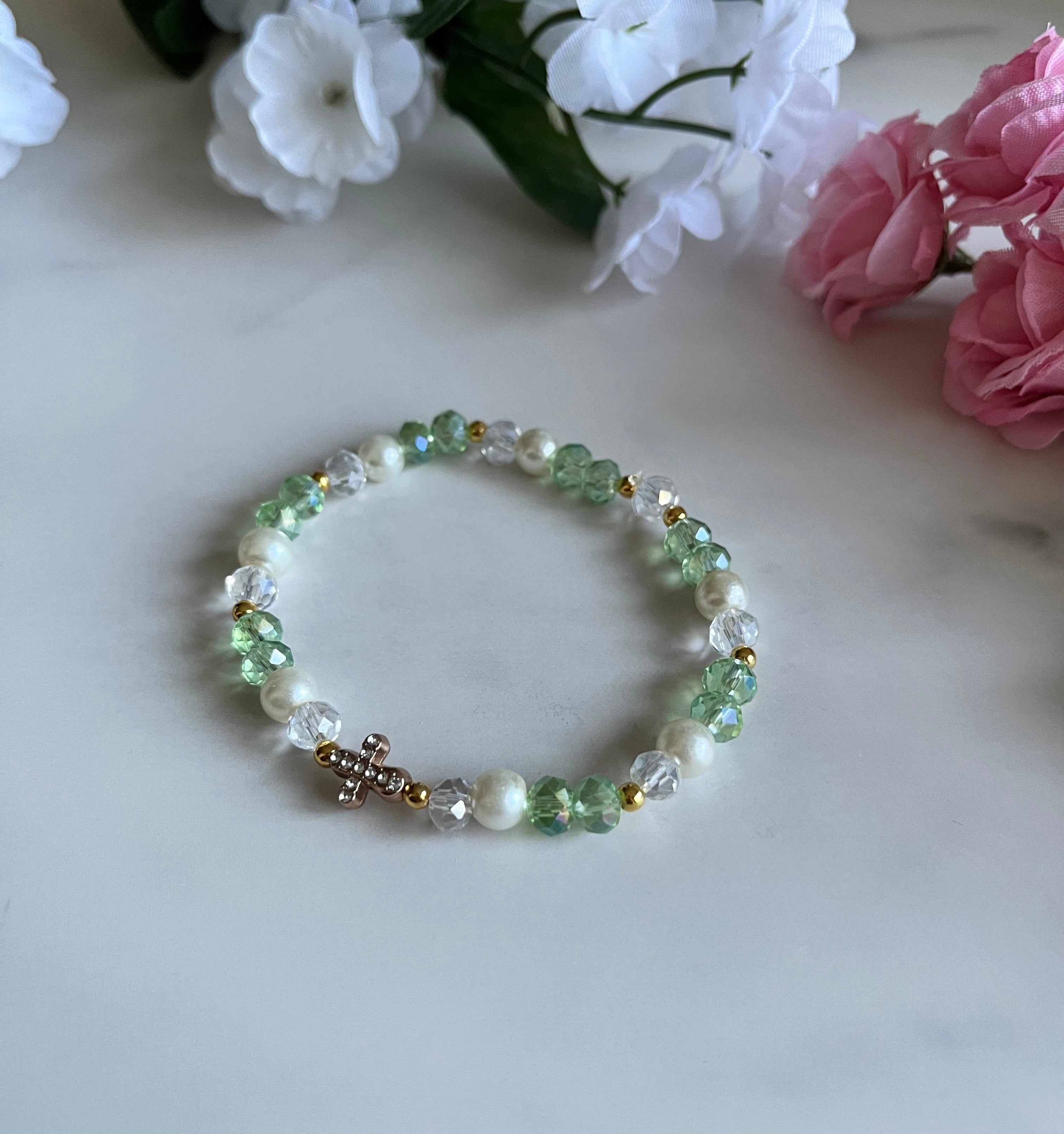 Pearl Cross Bracelet Collection Christian Jewelry
