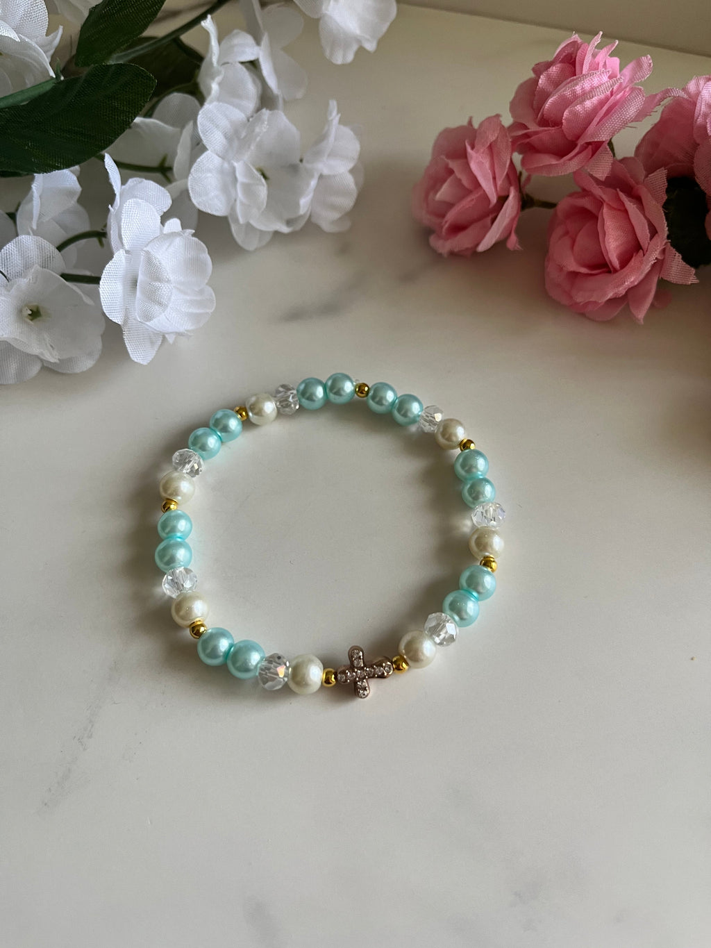 Pearl Cross Bracelet Collection Christian Jewelry