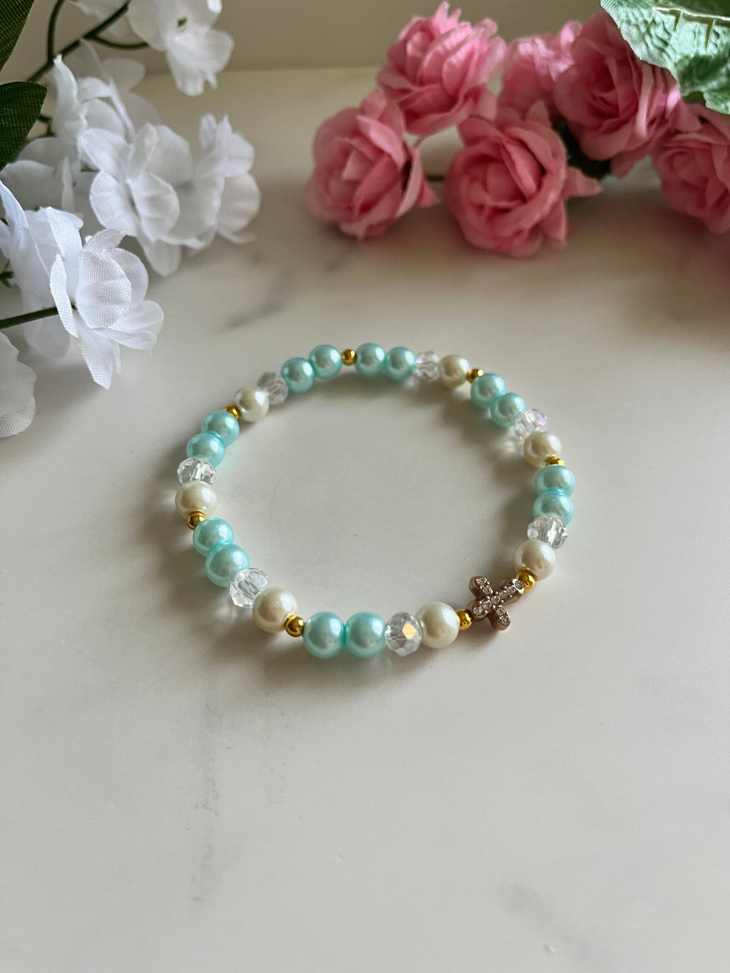 Pearl Cross Bracelet Collection Christian Jewelry