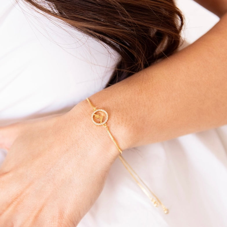Faith Moves Mountains Adjustable Bracelet in Gold and Silver